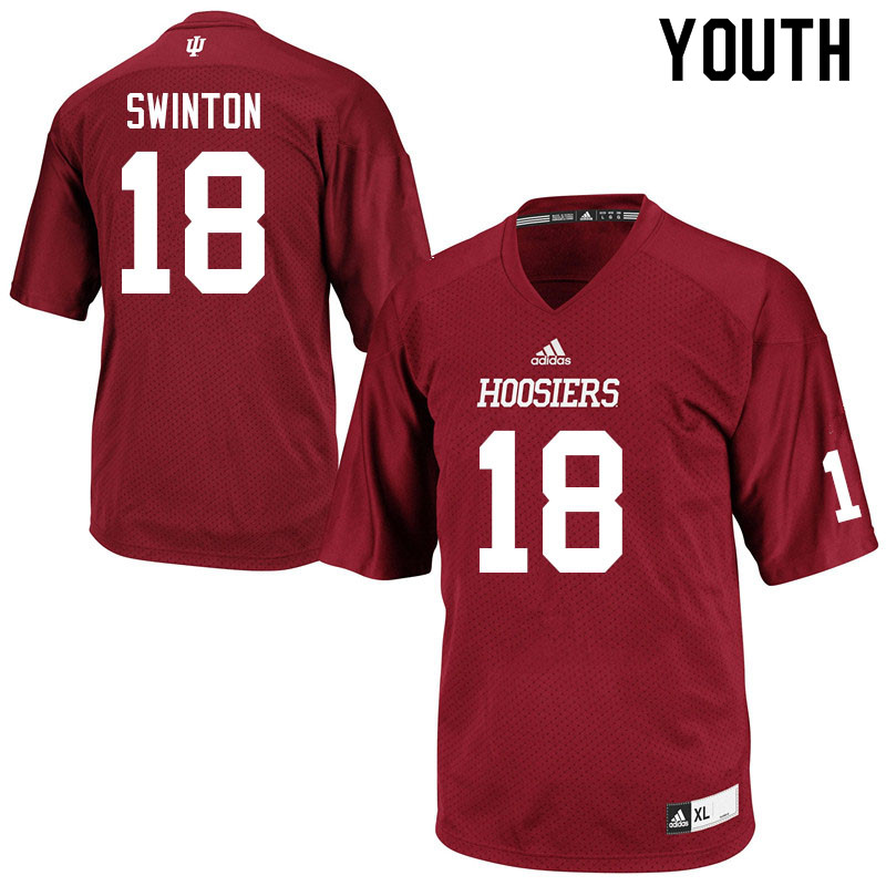 Youth #18 Javon Swinton Indiana Hoosiers College Football Jerseys Sale-Crimson Jersey